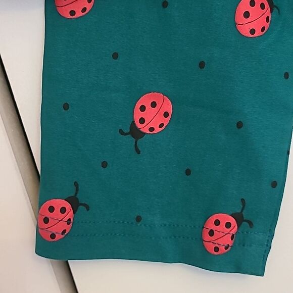 Unique Vintage Green Dress Red Lady Bug Print Key Hole Neck Size 10-12 NWT - Picture 8 of 15